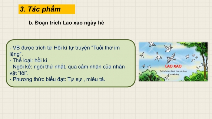 Giáo án PPT Ngữ văn 6 chân trời Bài 5: Lao xao ngày hè