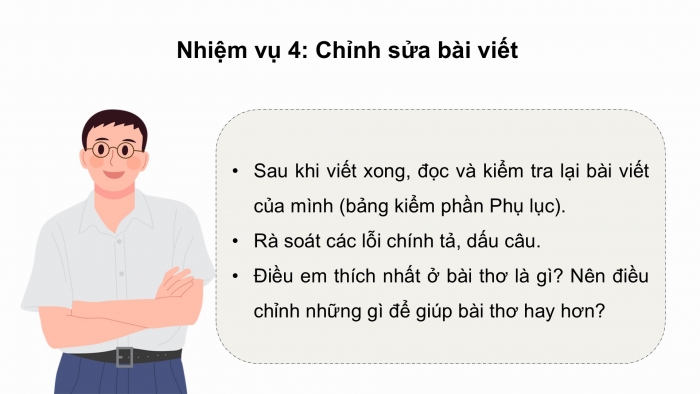 Giáo án điện tử Ngữ văn 9 kết nối Bài 7: Viết đoạn văn ghi lại cảm nghĩ về một bài thơ tám chữ