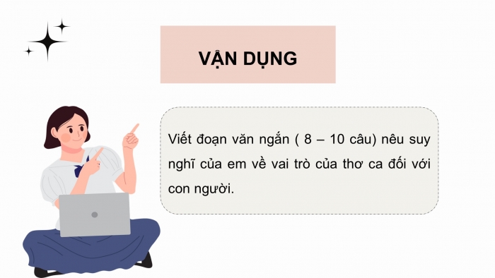 Giáo án điện tử Ngữ văn 9 kết nối Bài 7: Viết đoạn văn ghi lại cảm nghĩ về một bài thơ tám chữ