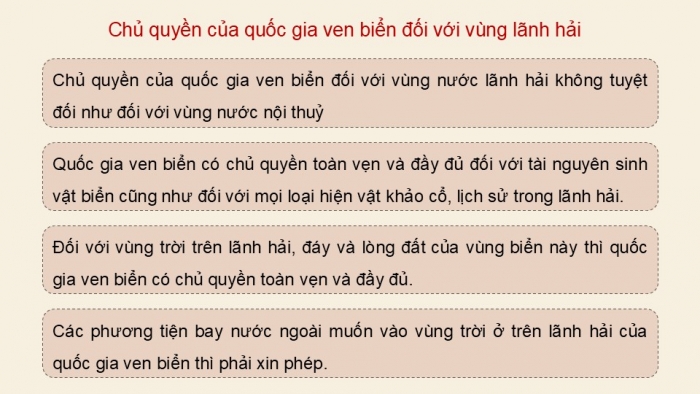 Giáo án điện tử Kinh tế pháp luật 12 kết nối Bài 15: Công pháp quốc tế về dân cư, lãnh thổ và chủ quyền quốc gia (P2)