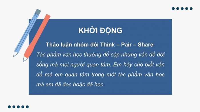 Giáo án điện tử Ngữ văn 9 kết nối Bài 7: Thảo luận về một vấn đề đáng quan tâm trong đời sống phù hợp với lứa tuổi (được gợi ra từ tác phẩm văn học)