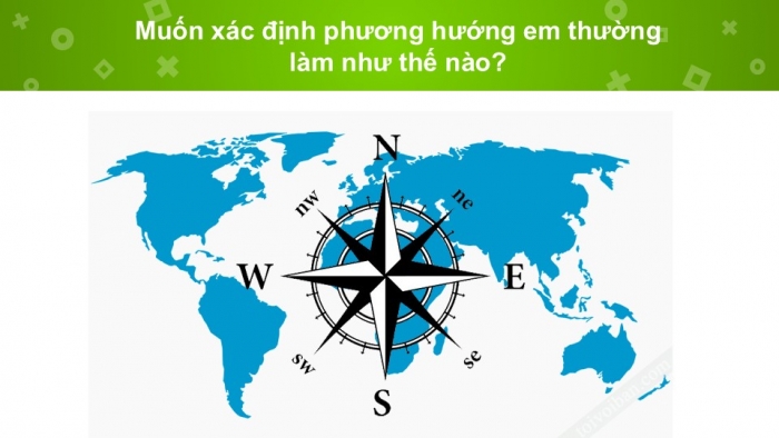 Giáo án PPT Địa lí 6 chân trời Bài 8: Thực hành xác định phương hướng ngoài thực tế