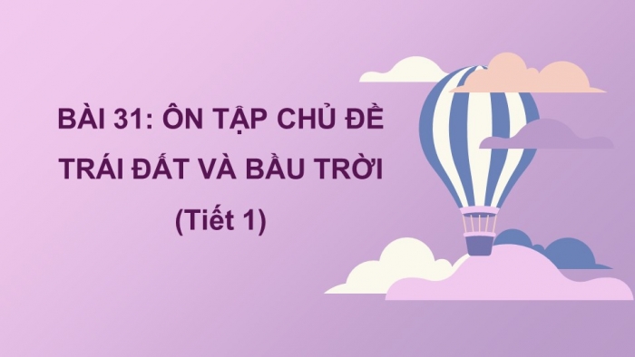 Giáo án PPT Tự nhiên và Xã hội 2 kết nối Bài 31: Ôn tập chủ đề Trái Đất và bầu trời