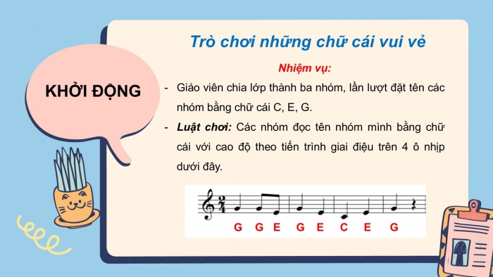 Giáo án PPT Âm nhạc 6 chân trời Tiết 6: Kí hiệu âm bằng hệ thống chữ cái Latin, Nhạc cụ thể hiện tiết tấu Bài thực hành số 2, Sáo recorder và Kèn phím Bài thực hành số 1