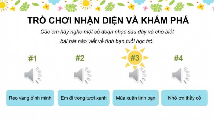 Giáo án PPT Âm nhạc 6 chân trời Tiết 31: Bài hát Tia nắng hạt mưa, Nhạc cụ thể hiện tiết tấu Bài thực hành số 6