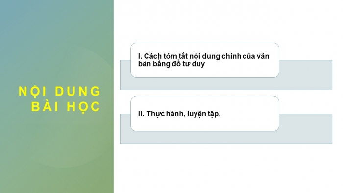 Giáo án PPT Ngữ văn 6 chân trời Bài 1: Tóm tắt nội dung chính của một văn bản bằng sơ đồ