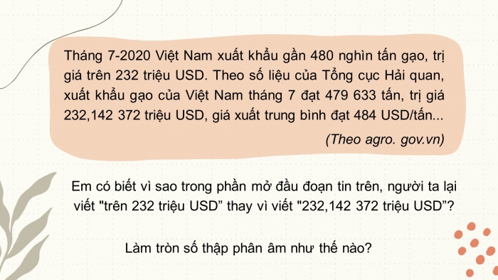 Giáo án PPT Toán 6 chân trời Bài 3: Làm tròn số thập phân và ước lượng kết quả