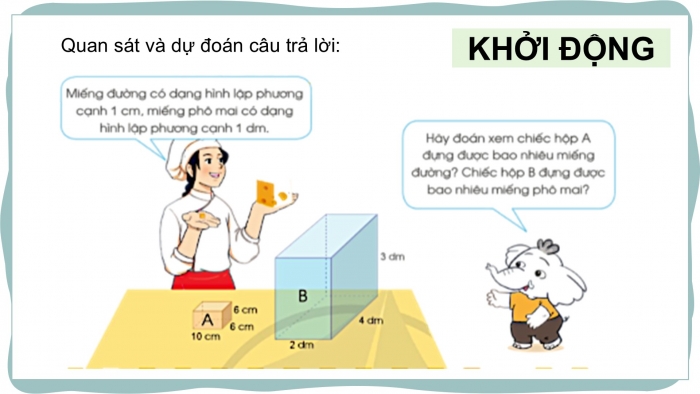 Giáo án điện tử Toán 5 cánh diều Bài 63: Xăng-ti-mét khối. Đề-xi-mét khối