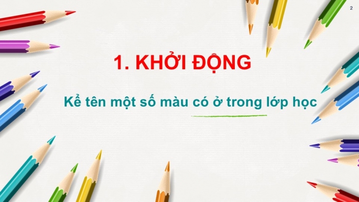 Giáo án PPT Mĩ thuật 2 cánh diều Bài 1: Vui chơi với màu