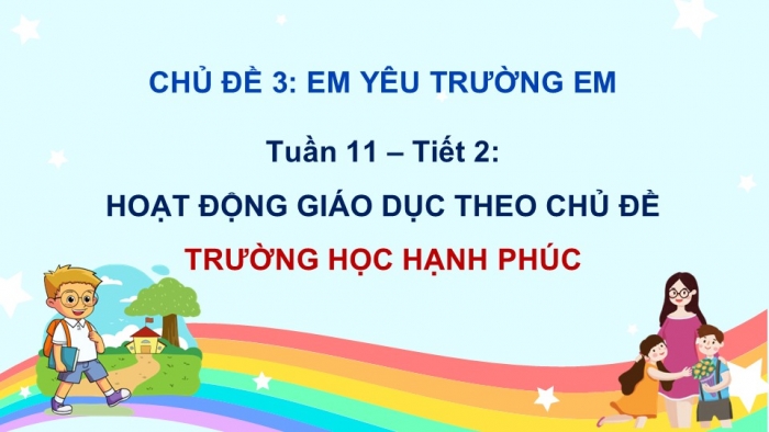 Giáo án PPT HĐTN 2 kết nối Tuần 11: Trường học hạnh phúc