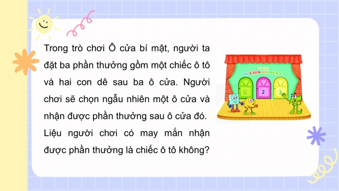 Giáo án PPT Toán 6 kết nối Bài 42: Kết quả có thể và sự kiện trong trò chơi, thí nghiệm