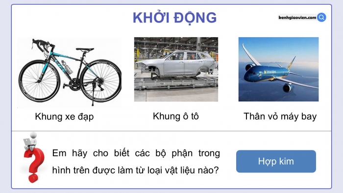 Giáo án điện tử Hóa học 12 cánh diều Bài 16: Hợp kim - Sự ăn mòn kim loại