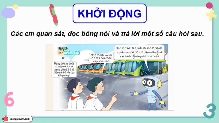 Giáo án điện tử Toán 5 kết nối Bài 36: Tỉ số. Tỉ số phần trăm