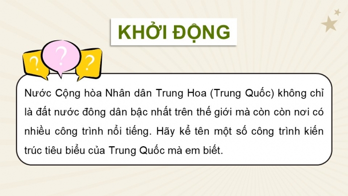 Giáo án điện tử Lịch sử và Địa lí 5 cánh diều Bài 17: Nước Cộng hoà Nhân dân Trung Hoa