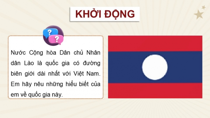 Giáo án điện tử Lịch sử và Địa lí 5 chân trời Bài 18: Nước Cộng hòa Dân chủ Nhân dân Lào