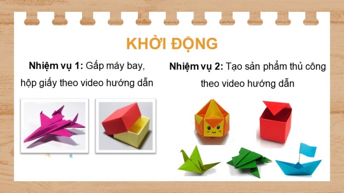 Giáo án điện tử Tin học 5 chân trời Bài 8B: Thực hành tạo sản phẩm thủ công theo video hướng dẫn