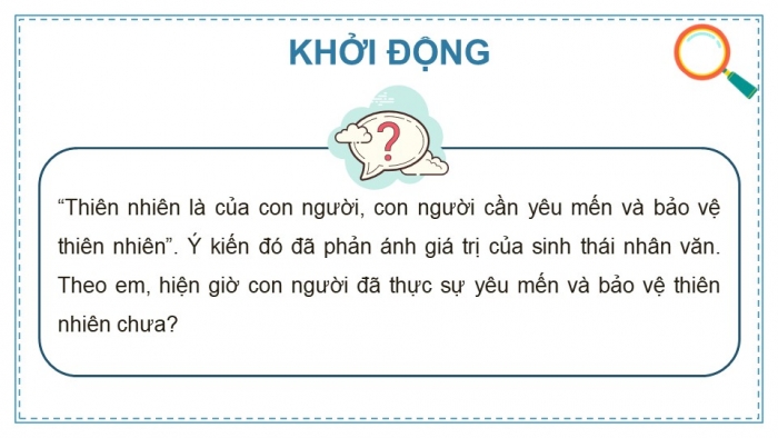 Giáo án điện tử chuyên đề Sinh học 12 kết nối Bài 10 Dự án: Điều tra, tìm hiểu về một trong các lĩnh vực sinh thái nhân văn tại địa phương