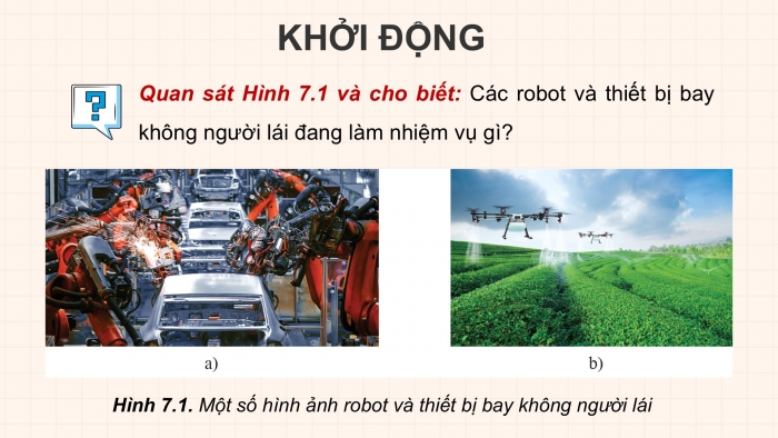 Giáo án điện tử chuyên đề Công nghệ 12 Điện - Điện tử Cánh diều Bài 7: Khái quát về dự án nghiên cứu thuộc lĩnh vực robot và máy thông minh