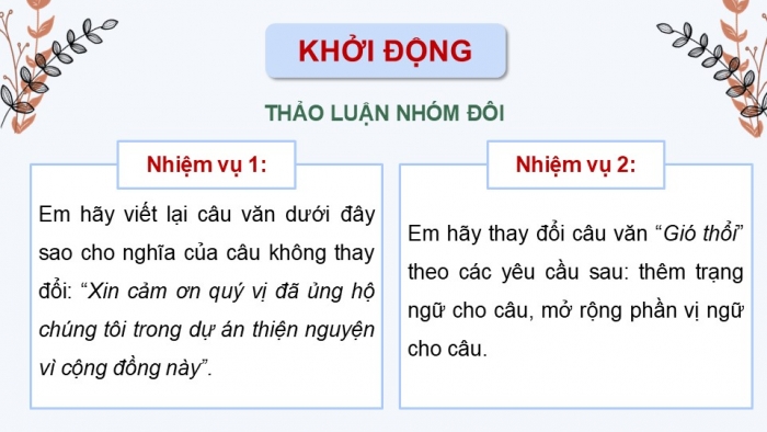 Giáo án điện tử Ngữ văn 9 chân trời Bài 9: Thực hành tiếng Việt