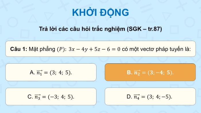 Giáo án điện tử Toán 12 cánh diều Bài tập cuối chương V