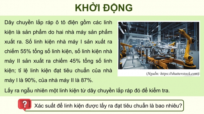 Giáo án điện tử Toán 12 cánh diều Bài 2: Công thức xác suất toàn phần. Công thức Bayes