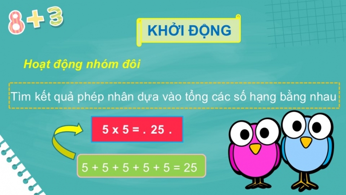 Giáo án PPT Toán 2 chân trời bài Bảng nhân 5