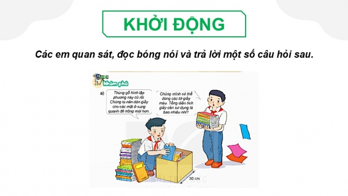 Giáo án điện tử Toán 5 kết nối Bài 51: Diện tích xung quanh và diện tích toàn phần của hình lập phương