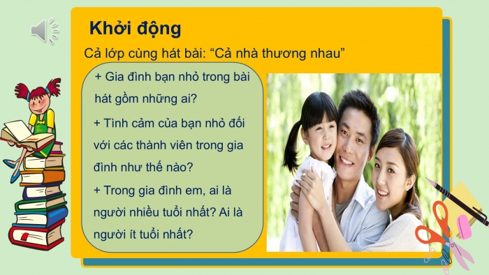 Giáo án PPT Tự nhiên và Xã hội 2 chân trời Bài 1: Các thế hệ trong gia đình