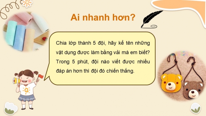 Giáo án PPT Công nghệ 6 cánh diều Bài 8: Các loại vải thường dùng trong may mặc