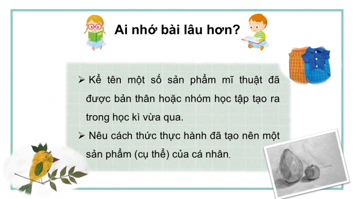 Giáo án PPT Mĩ thuật 6 cánh diều Bài 9: Ôn tập học kì I