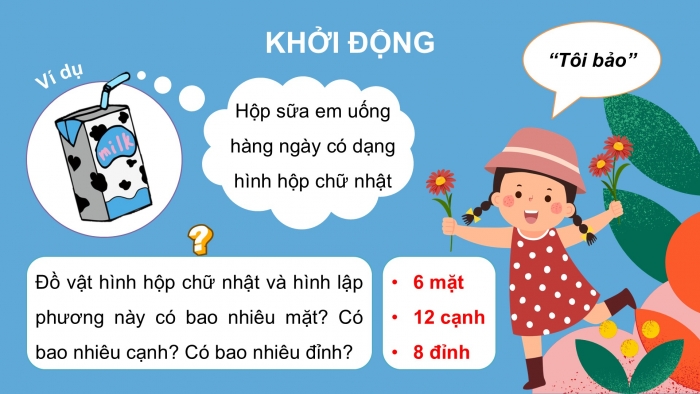 Giáo án điện tử Toán 5 chân trời Bài 64: Hình hộp chữ nhật, hình lập phương