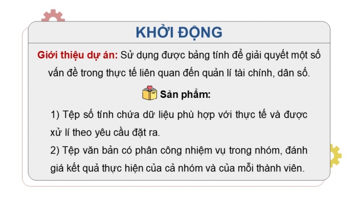 Giáo án điện tử Tin học 9 cánh diều Chủ đề E3 Dự án học tập