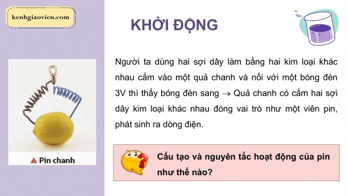 Giáo án điện tử Hoá học 12 chân trời Bài 12: Thế điện cực và nguồn điện hoá học