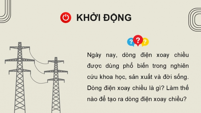 Giáo án điện tử Vật lí 12 cánh diều Bài 4: Đại cương về dòng điện xoay chiều