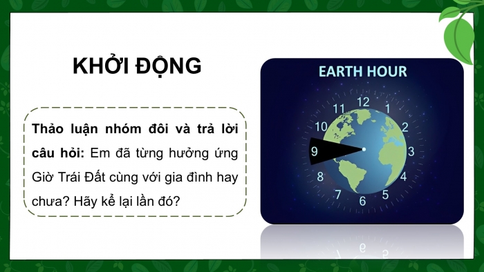 Giáo án PPT dạy thêm Tiếng Việt 5 chân trời bài 2: Bài đọc Giờ Trái Đất. Quan sát, tìm ý cho bài văn tả người