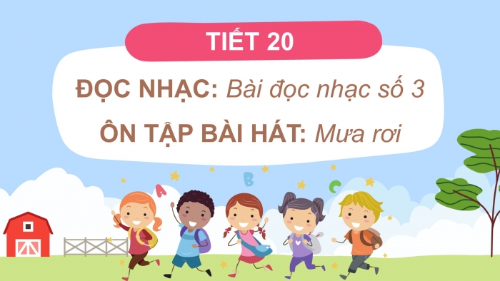 Giáo án PPT Âm nhạc 6 kết nối Tiết 20: Bài đọc nhạc số 3, Ôn tập Mưa rơi