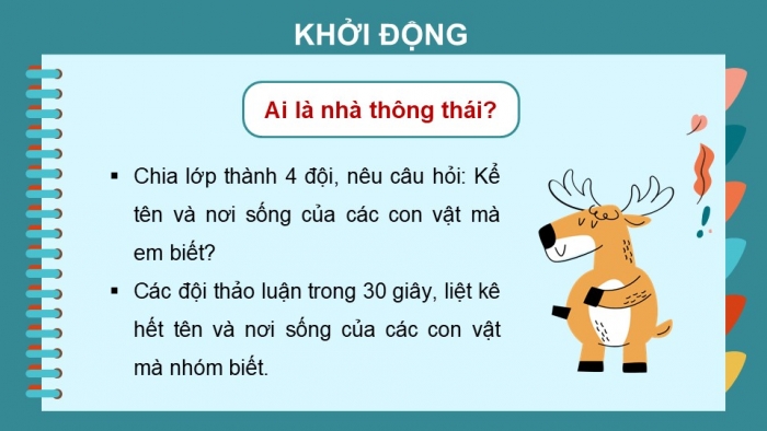 Giáo án PPT Tự nhiên và Xã hội 2 kết nối Bài 17: Động vật sống ở đâu?