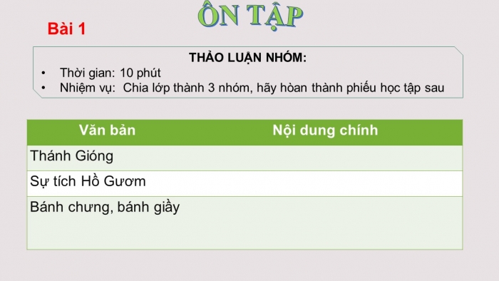 Giáo án PPT Ngữ văn 6 chân trời Bài 1: Ôn tập