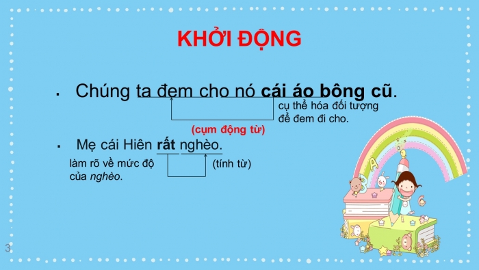 Giáo án PPT Ngữ văn 6 kết nối Bài 3: Cụm động từ và cụm tính từ