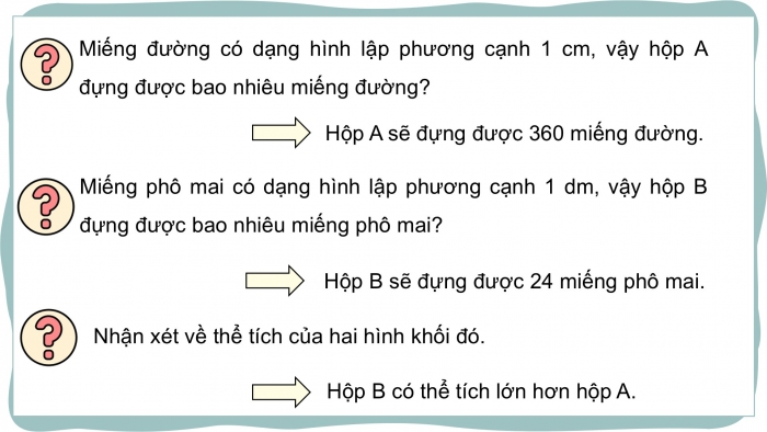 Giáo án điện tử Toán 5 cánh diều Bài 63: Xăng-ti-mét khối. Đề-xi-mét khối