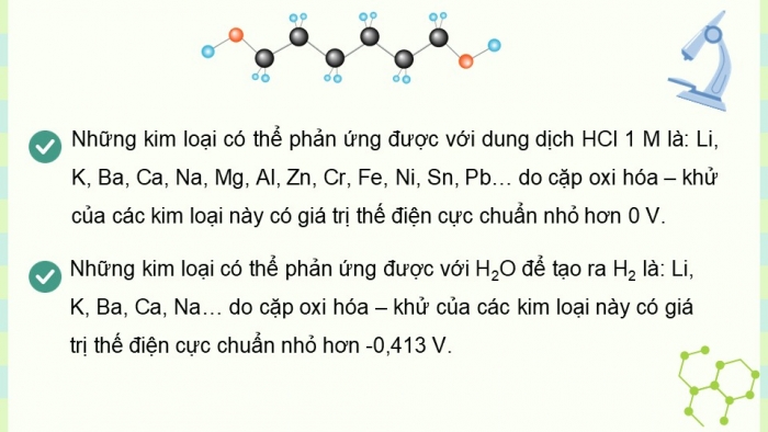 Giáo án điện tử Hóa học 12 cánh diều Bài 14: Tính chất hóa học của kim loại