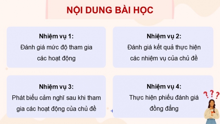 Giáo án điện tử Hoạt động trải nghiệm 9 cánh diều Đánh giá cuối Chủ đề 5