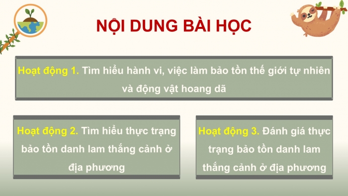 Giáo án điện tử Hoạt động trải nghiệm 12 cánh diều Chủ đề 6: Bảo vệ cảnh quan thiên nhiên và sự đa dạng sinh học (P2)