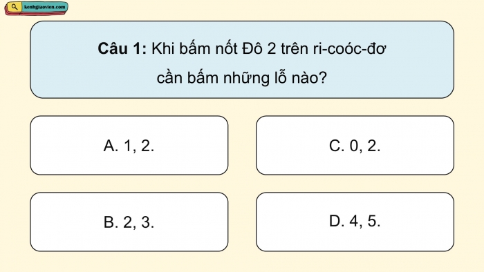 Giáo án điện tử Âm nhạc 5 cánh diều Tiết 22: Ôn tập nhạc cụ, Vận dụng