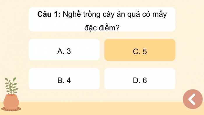 Giáo án điện tử Công nghệ 9 Trồng cây ăn quả Cánh diều Bài Ôn tập