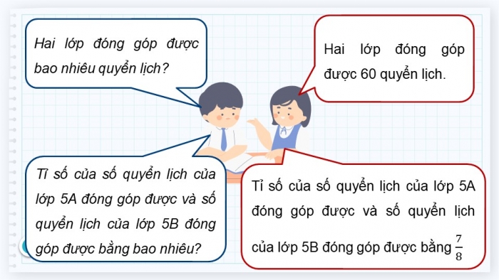 Giáo án điện tử Toán 5 kết nối Bài 38: Tìm hai số khi biết tổng và tỉ số của hai số đó