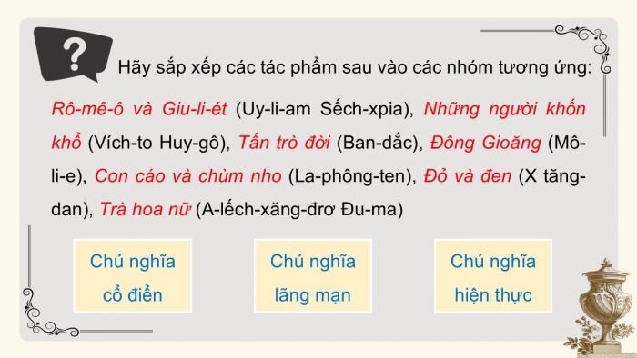 Giáo án điện tử chuyên đề Ngữ văn 12 cánh diều CĐ 3 Phần I: Phong cách sáng tác của một trường phái văn học