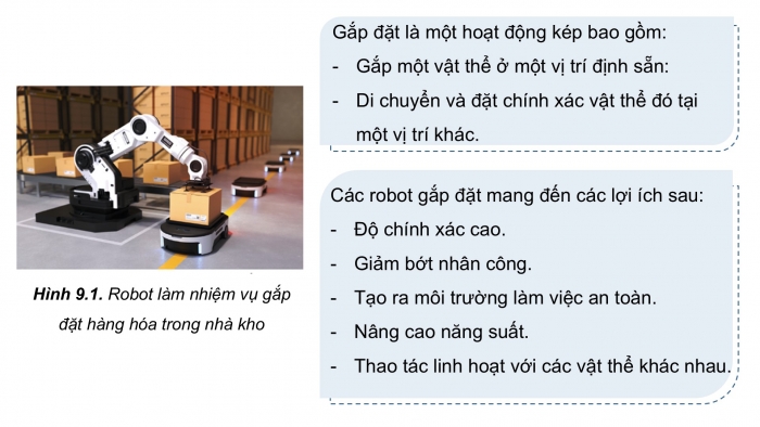 Giáo án điện tử chuyên đề Công nghệ 12 Điện - Điện tử Cánh diều Bài 9 Dự án: Nghiên cứu thiết kế robot gắp đặt vật thể