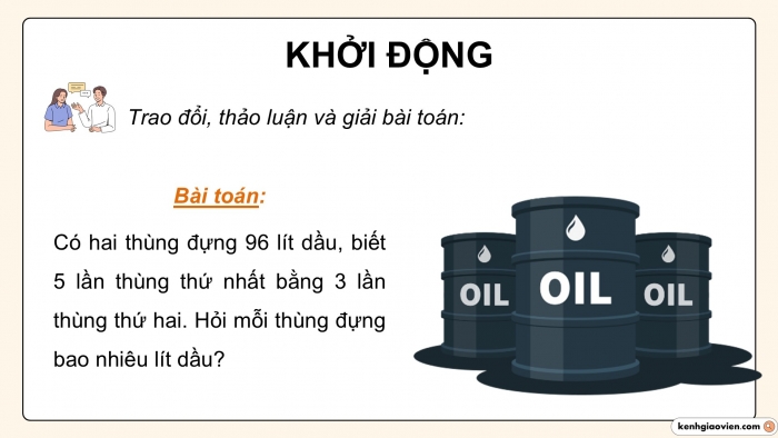 Giáo án PPT dạy thêm Toán 5 Kết nối bài 38: Tìm hai số khi biết tổng và tỉ số của hai số đó