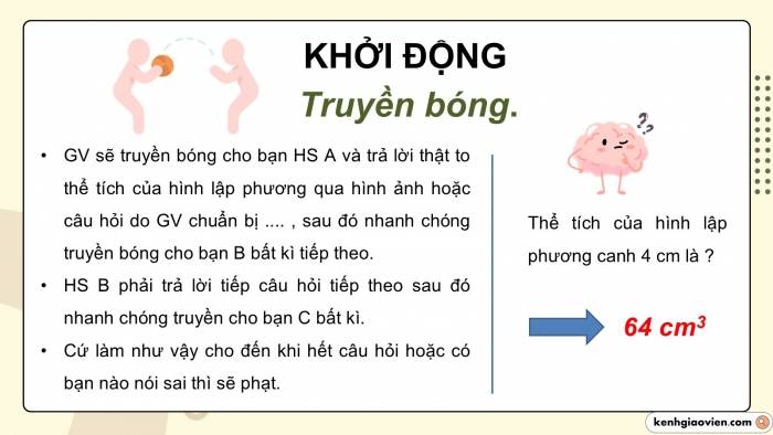 Giáo án PPT dạy thêm Toán 5 Kết nối bài 53: Thể tích của hình lập phương